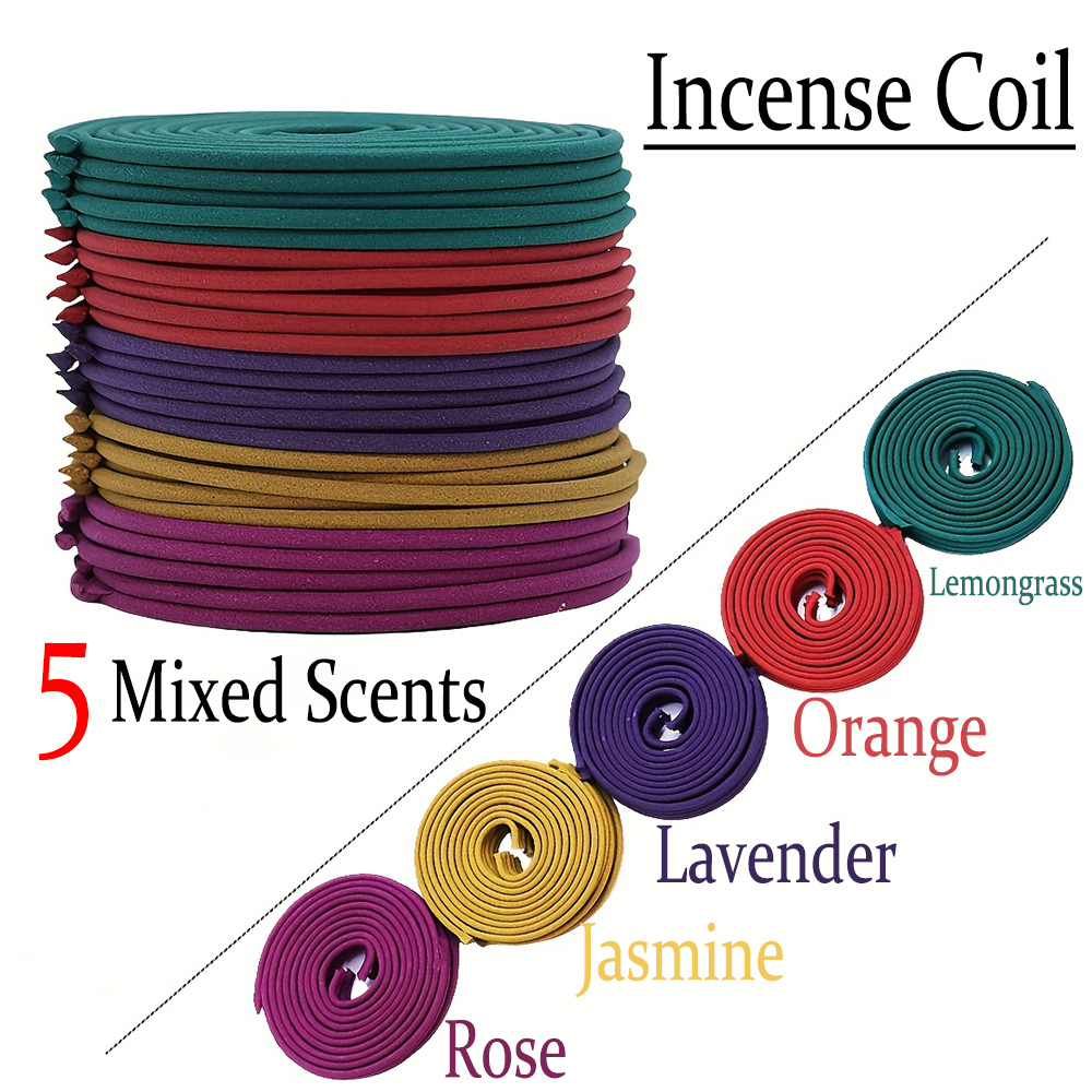 Home Fragrance Jasmine - High-Quality Classic Spiral Incense Mixed Set,