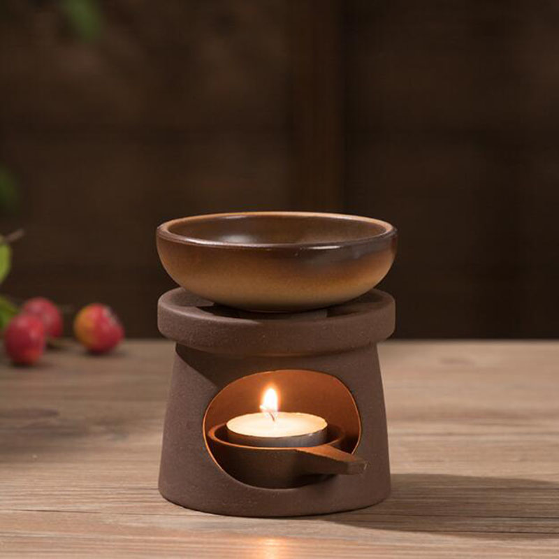 Home Fragrance Oil Burner - Coarse Pottery Essential Oil Furnance Tea