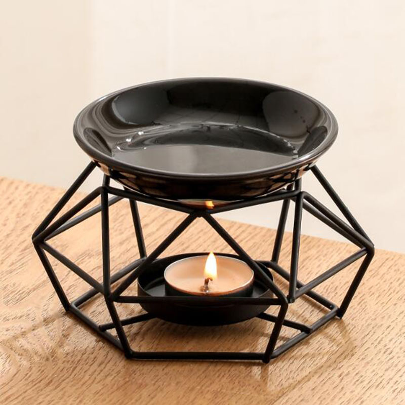 Ceramic Bowl Iron Rack Black C - Home Fragrance Oil Burner review and price