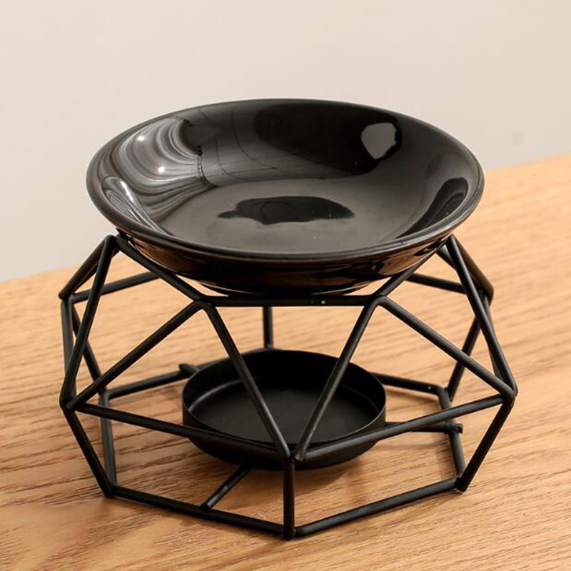 Ceramic Bowl Iron Rack Black C - Home Fragrance Oil Burner review and price
