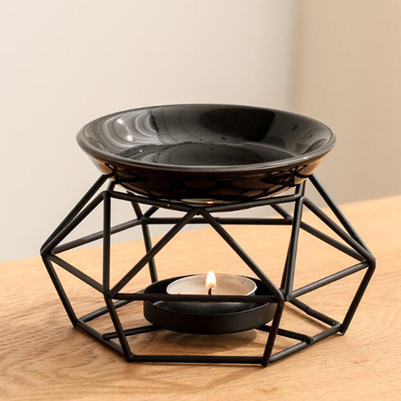 Ceramic Bowl Iron Rack Black C - Home Fragrance Oil Burner review and price