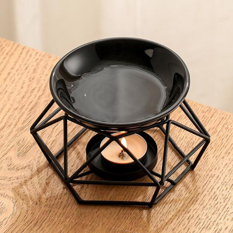 Ceramic Bowl Iron Rack Black C - Home Fragrance Oil Burner review and price